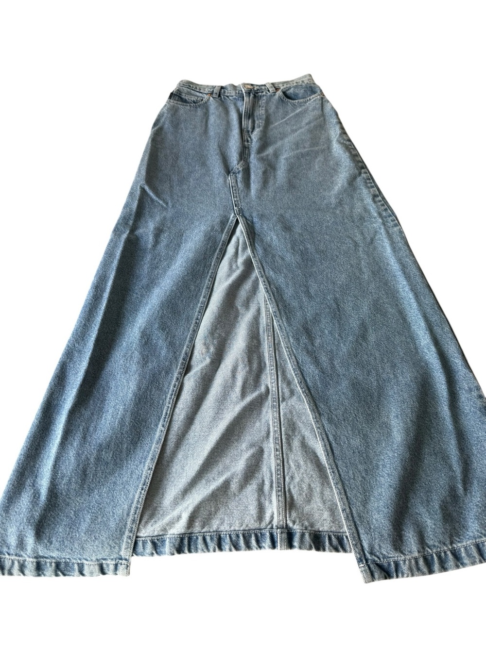 ALOHAS Light Blue Denim‎ Maxi Skirt with Front Slit